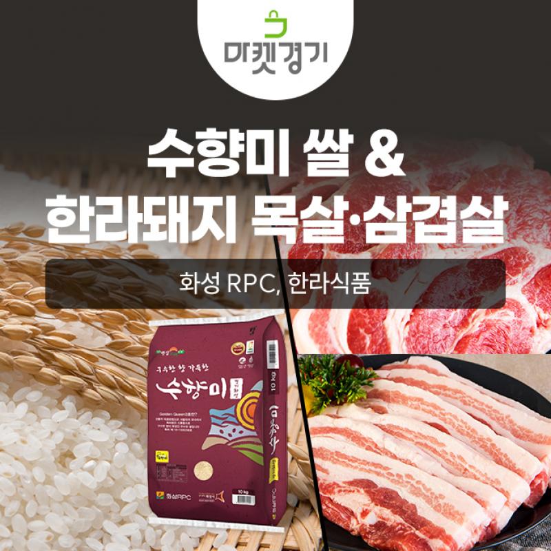 마켓경기 라이브특가와 OO%쿠폰 적용 시 화성알피씨 24년산 특등급 수향미 10kg 27,540원(무료배송)과 한라식품 무...